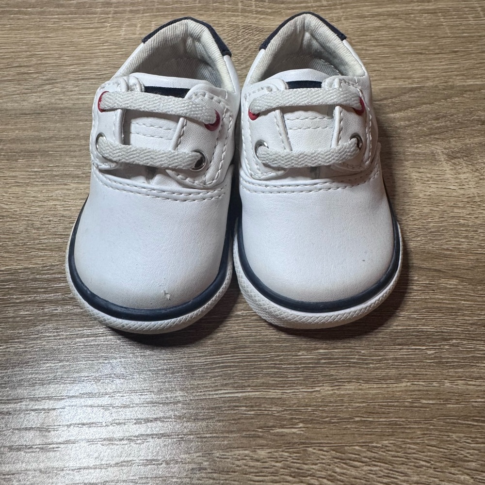 Sperry White and Navy Kids Sneakers